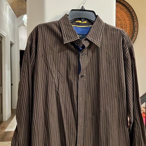 Mens Blue Pronto Uomo Long Sleeve Shirt Size 2XL - Picture 3 of 7